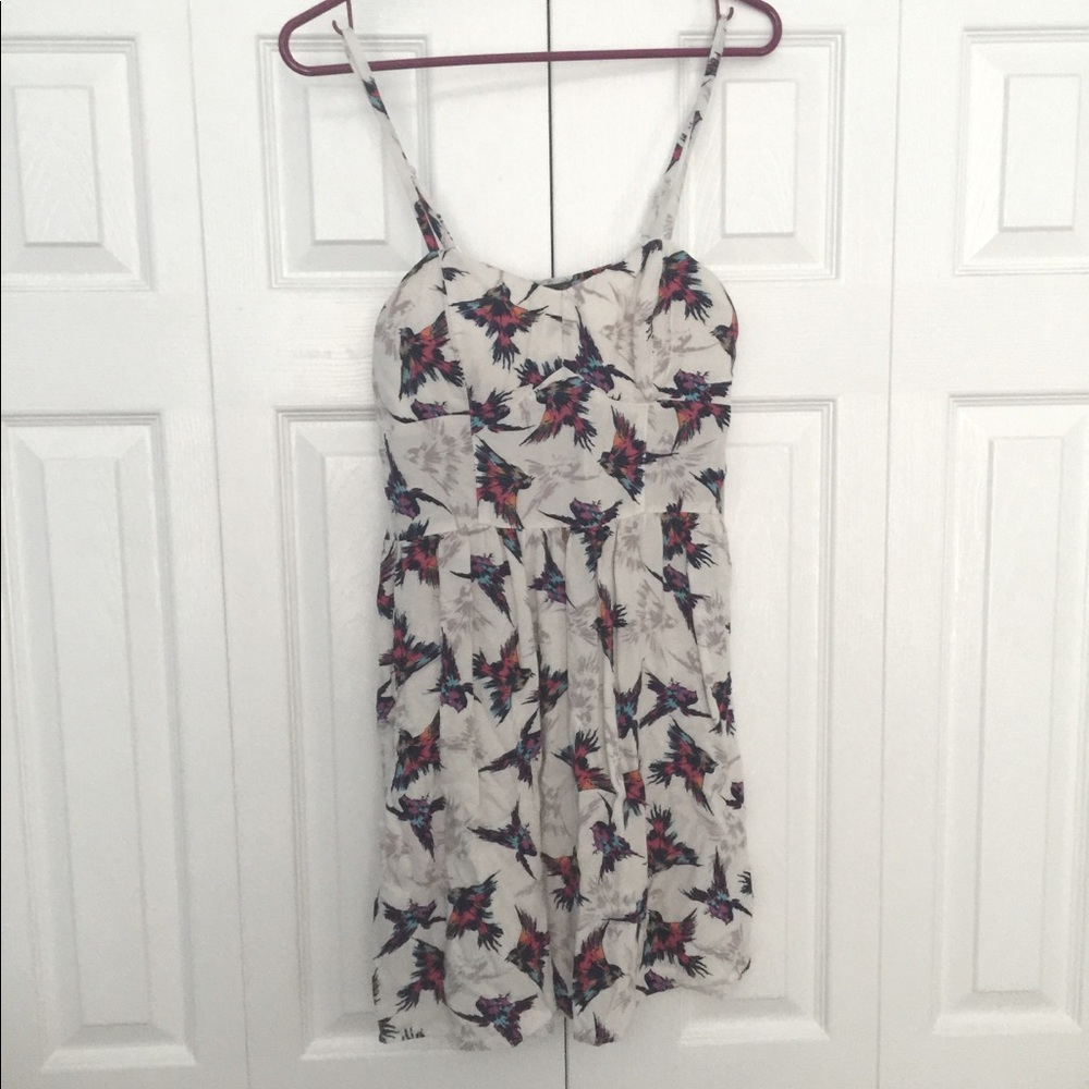 Lilly Rose white dress,colorful birds (no returns)